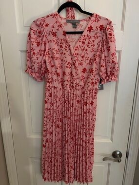 7 agosto linen dress 7 Agosto 100% linen with cotton panels ladies' midi dress made in Italy size L
